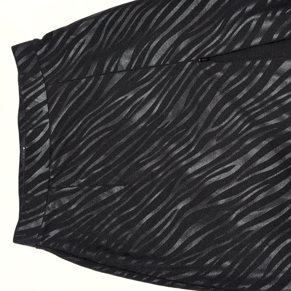 Black Striped Pencil Skirt Hidden Slit Zipper - Forever 21 Small